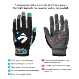 Noeby Fishing Gloves Non-slip Full Finger Cut Resistant Outdoor Anti-UV Casting Jigging Fishing Gloves Men Women Sport Tackle