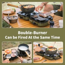 Naturehike Dual Fire Folding Gas Stove Outdoor Portable Picnic Equipment Camping Cookware NH22RJ003