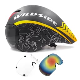 Wildside Aero TT Road Bicycle Helmet Racing Cycling Sports Triathlon TT Ultralight Bike Safety Helmet Goggles Bike accessories