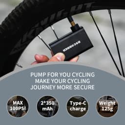 BSCOBBER Bike Accessories Electric Portable Air Pump Tyre Inflator Emergency Lamp 100PSI MTB Road Bike Powerbank