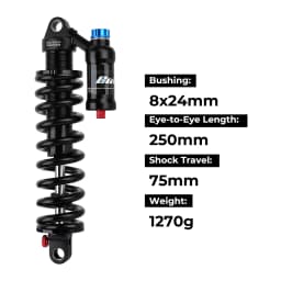 BOLANY Mountain Bike Rear Absorber 550lbs Spring Suspension Motorcycle Shock DH MTB Bicycle Rear Shock 190/210/230/240/250/265mm