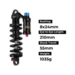 BOLANY Mountain Bike Rear Absorber 550lbs Spring Suspension Motorcycle Shock DH MTB Bicycle Rear Shock 190/210/230/240/250/265mm