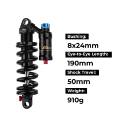 BOLANY Mountain Bike Rear Absorber 550lbs Spring Suspension Motorcycle Shock DH MTB Bicycle Rear Shock 190/210/230/240/250/265mm