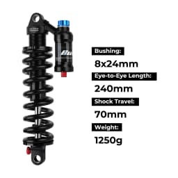 BOLANY Mountain Bike Rear Absorber 550lbs Spring Suspension Motorcycle Shock DH MTB Bicycle Rear Shock 190/210/230/240/250/265mm