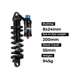 BOLANY Mountain Bike Rear Absorber 550lbs Spring Suspension Motorcycle Shock DH MTB Bicycle Rear Shock 190/210/230/240/250/265mm