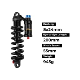 BOLANY Mountain Bike Rear Absorber 550lbs Spring Suspension Motorcycle Shock DH MTB Bicycle Rear Shock 190/210/230/240/250/265mm