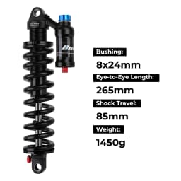 BOLANY Mountain Bike Rear Absorber 550lbs Spring Suspension Motorcycle Shock DH MTB Bicycle Rear Shock 190/210/230/240/250/265mm