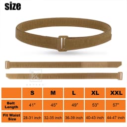 KRYDEX Tactical EDC Belt Hook & Loop Inner Belt 1.5" Nylon Duty Concealed Carry Base Belt Outdoor Men Waist Belt