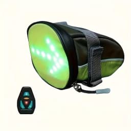 Bicycle Bike E Scooter Turn Signal Light Tail Bag with Brake Sync Night Riding Safety Saddle Bag Wireless Remote Control