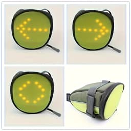 Bicycle Bike E Scooter Turn Signal Light Tail Bag with Brake Sync Night Riding Safety Saddle Bag Wireless Remote Control