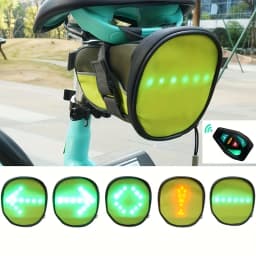 Bicycle Bike E Scooter Turn Signal Light Tail Bag with Brake Sync Night Riding Safety Saddle Bag Wireless Remote Control