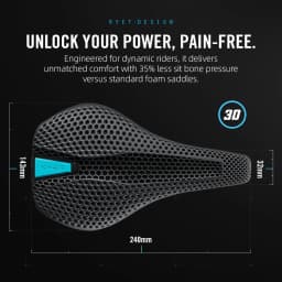 RYET Carbon Saddle MTB Gravel Road Bike 175g 3D Printed Seat 7x9mm Cycling Cushion 143/155MM For Racing Bicycle Seating Parts