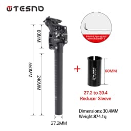 Aluminum Alloy Bike Seatpost Length 350mm Universal Bicycle Seat Post Compatible with 27.2mm/30.9mm/31.6mm Diameters for Mountai