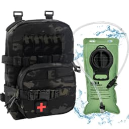 Mini Hydration Bag Tactical 2 In 1 Mini Hydration Pack Rip Away IFAK Medical Pouch 2L Water Bladder MOLLE Pouch Hunting Bag