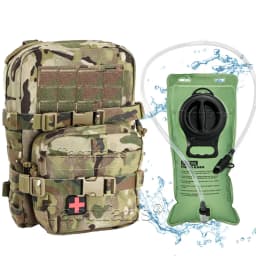 Mini Hydration Bag Tactical 2 In 1 Mini Hydration Pack Rip Away IFAK Medical Pouch 2L Water Bladder MOLLE Pouch Hunting Bag