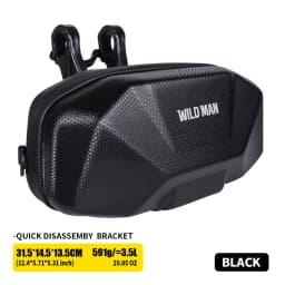 WILD MAN MTB Front Bicycle Bag – EVA Hard Shell Large Capacity Storage Pouch | PU+EVA/TPU+Polyester | Waterproof Zipper