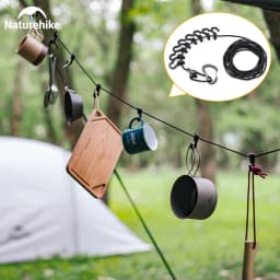 Naturehike Outdoor Clothesline Camping Hanging Rope Multifunctional Adjustable Non-Slip Canopy Lanyard Snap Hooks