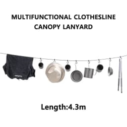 Naturehike Outdoor Clothesline Camping Hanging Rope Multifunctional Adjustable Non-Slip Canopy Lanyard Snap Hooks