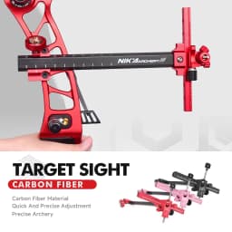 Archery Recurve Bow Sight (carbon style)  9inch T Shape Target Sight For Shooting Hunting Accessories Right Hand Black/Pink/Red