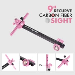 Archery Recurve Bow Sight (carbon style)  9inch T Shape Target Sight For Shooting Hunting Accessories Right Hand Black/Pink/Red