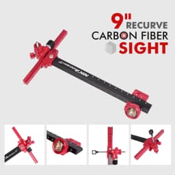 Archery Recurve Bow Sight (carbon style)  9inch T Shape Target Sight For Shooting Hunting Accessories Right Hand Black/Pink/Red