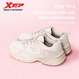 Xtep Casual Shoes For Women Breathable Cushion Street Style Shock Absorption Durability Leisure Walking Sneakers 875318320047