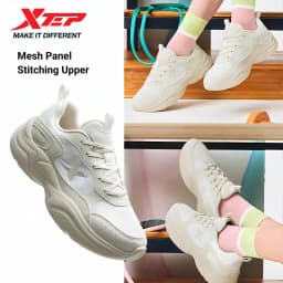 Xtep Casual Shoes For Women Breathable Cushion Street Style Shock Absorption Durability Leisure Walking Sneakers 875318320047