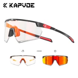 Kapvoe Lightweight Photochromic Sunglasses Real Carbon Fiber Cycling Glasses for Men UV400 MTB Bike Bicycle Sports Eyewear