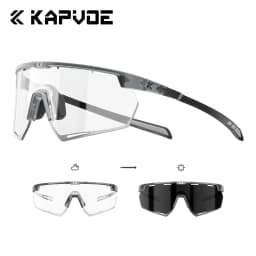Kapvoe Lightweight Photochromic Sunglasses Real Carbon Fiber Cycling Glasses for Men UV400 MTB Bike Bicycle Sports Eyewear