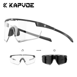 Kapvoe Lightweight Photochromic Sunglasses Real Carbon Fiber Cycling Glasses for Men UV400 MTB Bike Bicycle Sports Eyewear