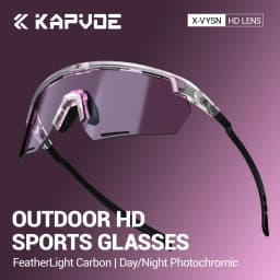 Kapvoe Lightweight Photochromic Sunglasses Real Carbon Fiber Cycling Glasses for Men UV400 MTB Bike Bicycle Sports Eyewear