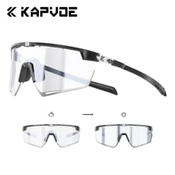 Kapvoe Lightweight Photochromic Sunglasses Real Carbon Fiber Cycling Glasses for Men UV400 MTB Bike Bicycle Sports Eyewear