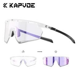 Kapvoe Lightweight Photochromic Sunglasses Real Carbon Fiber Cycling Glasses for Men UV400 MTB Bike Bicycle Sports Eyewear