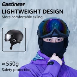 Eastinear 2024 New Outdoor Professional Ski Helmet Warm Anti-collision Mirror Cap Integrated Men's and Women's Ski Equipment