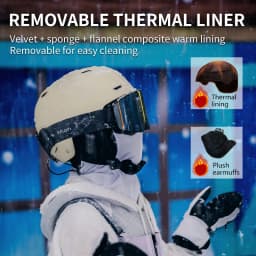 Eastinear 2024 New Outdoor Professional Ski Helmet Warm Anti-collision Mirror Cap Integrated Men's and Women's Ski Equipment