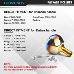 Gomexus TA38S Handle Knob For Shimano Stella Vanquish Daiwa Exist Saltist 1000 - 4000 Spinning Power Reel Titanium 38mm TA38
