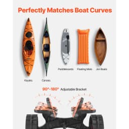 SucceBuy 300 lbs Kayak Cart Foldable Canoe Trolley with 10in Solid Rubber Tires & Ratchet Strap for Carrying Paddleboards Boats