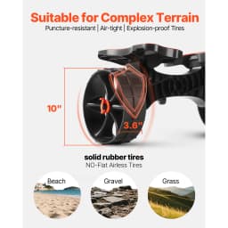 SucceBuy 300 lbs Kayak Cart Foldable Canoe Trolley with 10in Solid Rubber Tires & Ratchet Strap for Carrying Paddleboards Boats