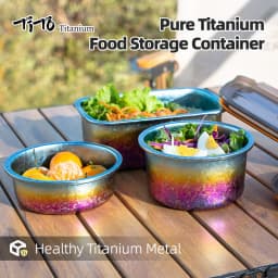 TiTo Titanium Pure Titanium 1000ml Freshness Preservation Box Multi-Specification Lunch Box Portable Household Outdoor Portable
