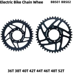 GUSTAVO Electric Bike Chain Wheel Chainring Blade for BAFANG BBS01 BBS02 Mid Drive Motor Sprocket 36/38/40/42/44/46/48/52T