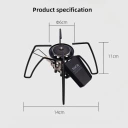 WELLHIKE Portable Folding Black Spider Gas Stove Camping Card Stove Outdoor Kitchenware for Picnic Barbecue Backpacking Cooking