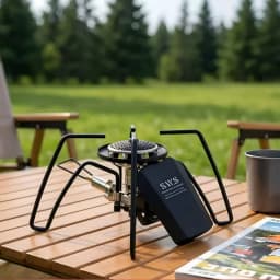 WELLHIKE Portable Folding Black Spider Gas Stove Camping Card Stove Outdoor Kitchenware for Picnic Barbecue Backpacking Cooking