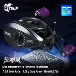Leydun SEAYUR DC Fishing Reel Digital Control Long Cast 7.2:1 6+1BB Max Drag 4.5kg Fresh Saltwater Reel Baitcasting Fishing Coil