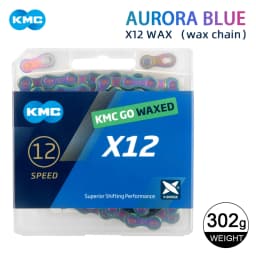 KMC Go Waxed X12 MTB Chain 12 Speed 126 Links Bicycle Current 12V Mountain Bike Chains 12S Aurora Blue Cycling Accessories