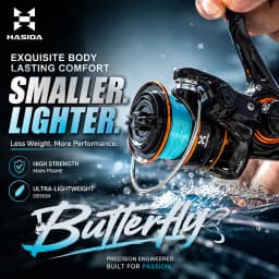 HASIDA Hot Sale Butterfly BFS Spinning Reel Compact Body High Strength Main Frame Long Casting Low Resistance Light Fishing Reel