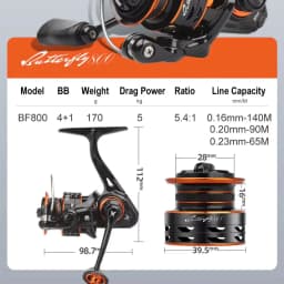 HASIDA Hot Sale Butterfly BFS Spinning Reel Compact Body High Strength Main Frame Long Casting Low Resistance Light Fishing Reel