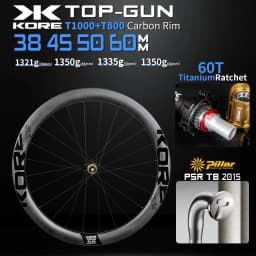KORE Road Bicycle Wheelset 60T Titanium Ratchet Hub 38/45/50/60MM 700C T1000 Carbon Road 24H Pillar 2015 Road Racing Wheelset