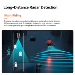 iGPSPORT SRmini Radar Tail Light Smart Rear Bike Light Brake Warning IPX7 Waterproof Cycling Taillight 7 Light Modes Tail Lamp