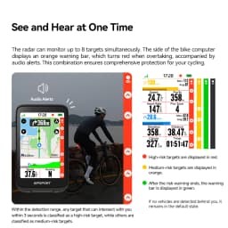 iGPSPORT SRmini Radar Tail Light Smart Rear Bike Light Brake Warning IPX7 Waterproof Cycling Taillight 7 Light Modes Tail Lamp