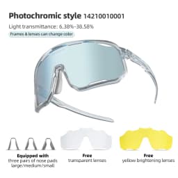 ROCKBROS Cycling Glasses Goggles Polarized/Photochromic Sunglasses Sport Big frame Eyewear UV400 Sun Protection with 2 Lens